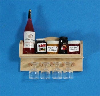 Tc0701 - Mensola con barattoli e coppe da vino