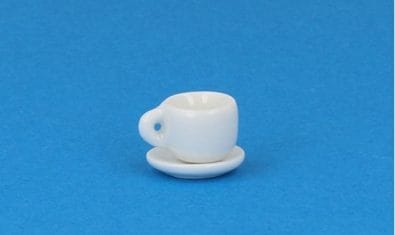 Cw7301 - Kleine weiße Tasse mit Untertasse