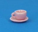 Cw7303 - Taza y plato rosa pequeña