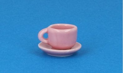 Cw7308 - Tasse et assiette rose 