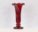  Vase en verre à décor rouge