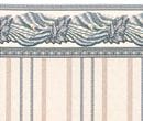Br1017 - Tapete mit blauer viktorianischer Bordüre