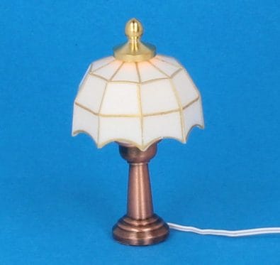 Lp0063 - Lámpara tiffany blanca de mesa