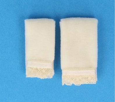 Tc2373 - Zwei cremefarbene Handtücher 