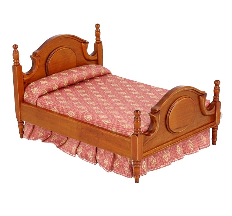 Europäisches cama doble en escala 1:25 para casa de muñecas muebles accesorios 