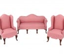  Conjunto sofá rosa