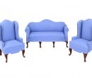  Conjunto sofá azul