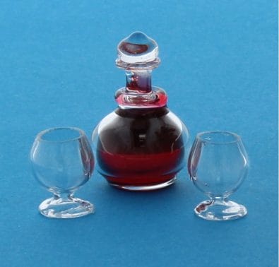 Tc2397 - Flasche Wein mit Gläsern