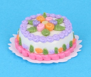 Sm0117 - Torta alla panna con fiori