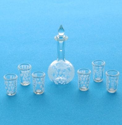 Tc1000 - Carafe en verre avec des verres