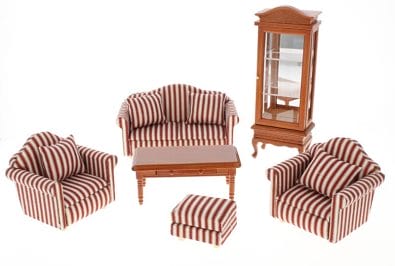 Cj0009 - Set of sofas with red stripes
