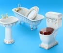  4 Stück Toilette