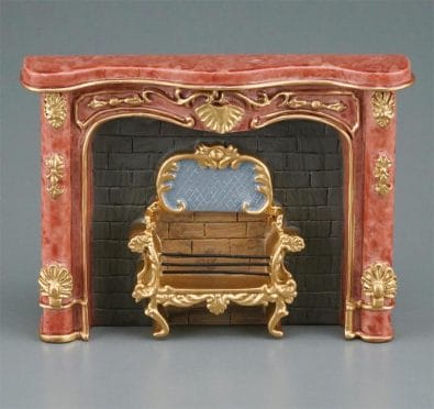Re18594 - Pink marble fireplace