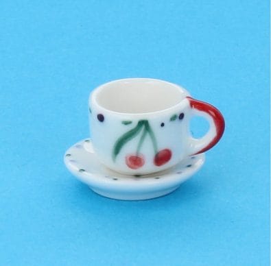 Cw7214 - Decorated plate and tea cup 