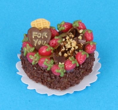 Sm0080 - Tarta corazón de chocolate y fresas