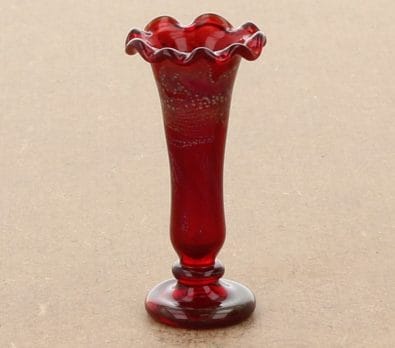 Tc0345 - Glasvase rot Dekoration