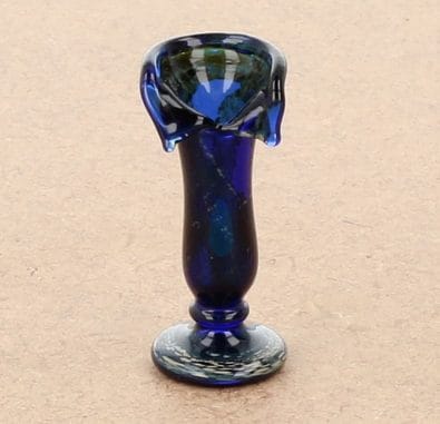 Tc0334 - Glasvase blauer Dekoration