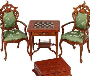 Cj0115 - Chess table with chairs