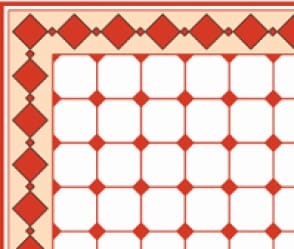 Tw2063 - Papel azulejos blancos y rojos