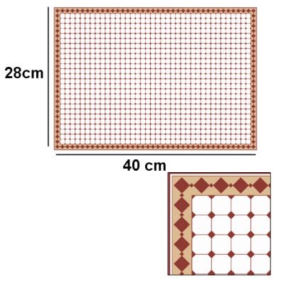 Tw2068 - Weiß-braune Papiertapete im Kachel-Look