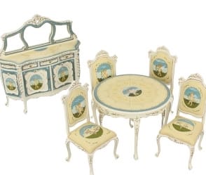 Cj0074 - Ensemble de salle à manger décoré