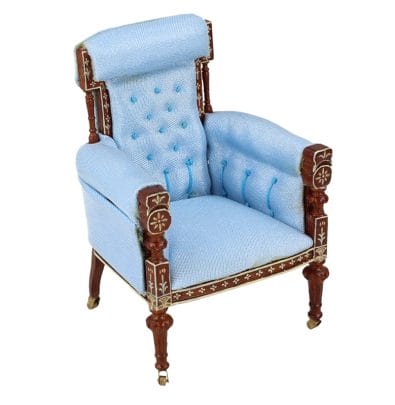 Ou0039 - Sillón azul con ruedas