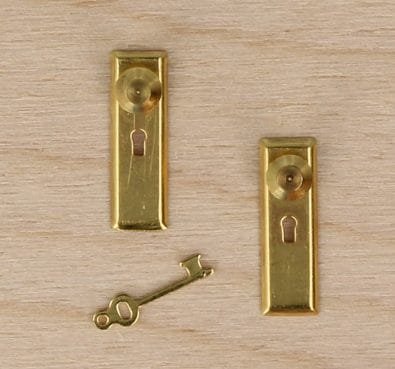 Tc0628 - Zwei goldfarbene Türschlösser 