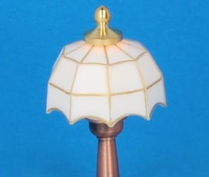 Lp0063 - Lámpara tiffany blanca de mesa