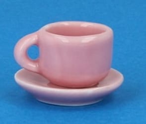 Cw7308 - Pink cup and plate