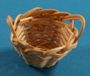 Cestini Casa Delle Bambole Set 3 Cestini Intrecciati Bianchi Con Manici - Mini Cestini Per Casa, Centrotavola O Bomboniere Cestini Rattan Bianchi