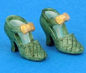 Tc0482 - Zapatos de tacón verde