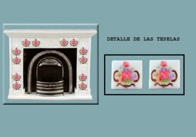 Re17871 - Chimenea con teselas rosas