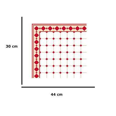 Em4421 - Papel rombos rojos con cenefa