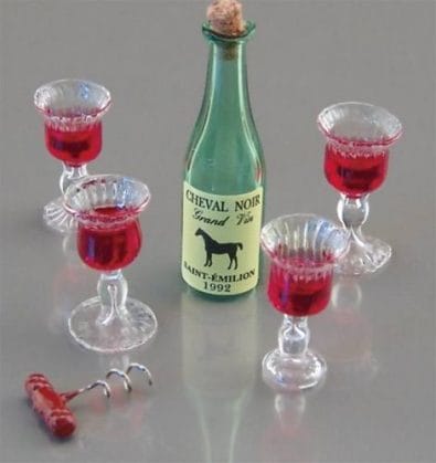 Re14688 - Bouteille de vin avec des verres