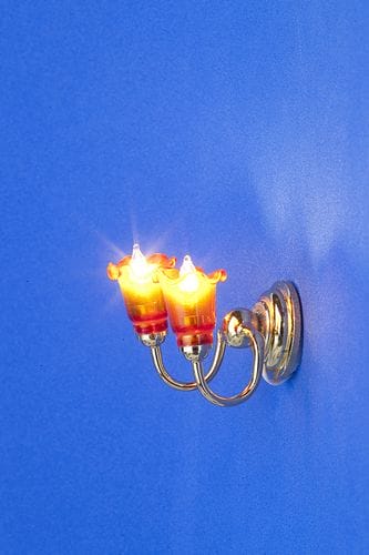 Sl3378 - Lampe 2 rote Lampenschirme