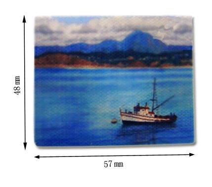 Tc0816 - Gemälde mit Fischerboot 
