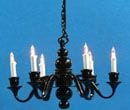 Lp0192 - Schwarze Deckenlampe 6 Kerzenleuchten 