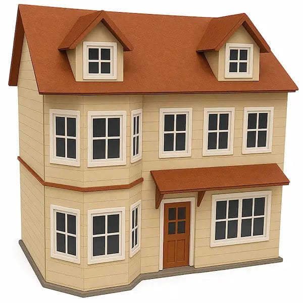 Miniature dollhouse scene